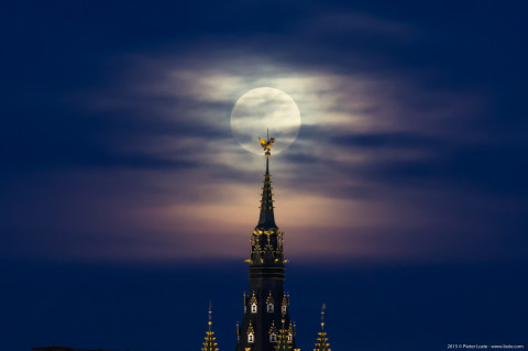 Full Moon Belfory Tower Gent, Belgium