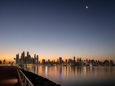 JBR skyline at blue hour, Dubai, UAE