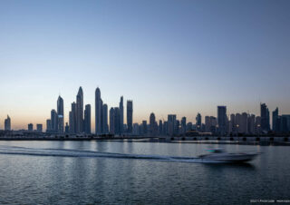 JBR skyline at blue hour, Dubai, UAE